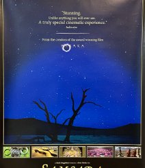 Samsara Rolled double-sided onesheet. "Filmed over nearly five years in twenty-five countries on five continents, and shot on seventy-millimetre film, Samsara...